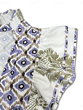 abordables Robes Boho-Femmes Robe Midi Robe bohème Robe Vintage Robe Décontractée Robe Fleurie Élégant Mode Moderne Extérieur Vacances Sortir Coupe régulière Fleuri Manche Courte Col en V Bleu Jaune Rouge Été Printemps