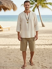 abordables Accesorios de vacaciones-Collar bohemio para hombre, cuentas y piedras de madera de múltiples materiales, varios estilos, joyería tribal hecha a mano, perfecto para uso diario informal y viajes de vacaciones.