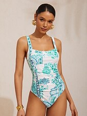 Недорогие дизайнерские купальники-цельный купальник Celadon Bloom Story Stretch