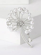 halpa Häät ACC-Naisten voikukasta tehty helmikorvakoru, kulta- ja hopeanväriset, elegantti ja tyylikäs, täydellinen häihin, juhliin ja toimistokäyttöön