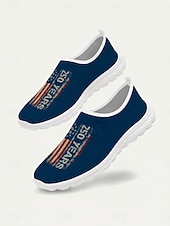  Ανδρικά μαύρα πατριωτικά slip-on αθλητικά παπούτσια – ελαφριά, αναπνεύσιμα παπούτσια για περπάτημα με τύπωμα αμερικανικής σημαίας και γραφιστικό σχεδιασμό 250 ετών για casual ρούχα, εορταστικές