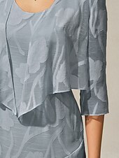  Naisten kohauttaa olkiaan Illuusiopitsi Kukka Tyylikäs 3/4 hiha Tiukka pyöreä kaula-aukko Tavalliset topit Päivittäin Häävieras Lomavaatteet Taivaanharmaa Kesä Kevät Syksy