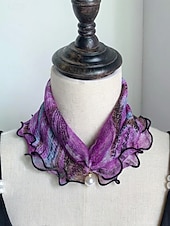 economico Accessori per le vacanze-sciarpa in chiffon di poliestere in stile bohémien da donna, stampe floreali multicolori, fascia versatile, perfetta per l'abbigliamento casual quotidiano e le vacanze al mare