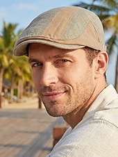 preiswerte Urlaubszubehör-Flache Herren-Baskenmütze aus Baumwolle, mehrfarbig, leicht und bequem – perfekt für den Alltag und den Urlaub.