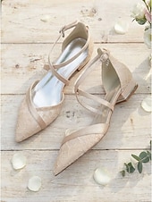 billige Mor til bruden/groom-Dame marineblå flate sko med spiss tå og kryssremmer, elegante sko til brudens mor til hagebryllup, komfortable flate sko til utendørs bruk