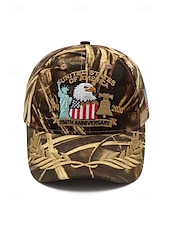  Heren baseballpet van polyester met geborduurde adelaar en Amerikaanse vlag, verstelbare, patriottische pet in meerdere kleuren, perfect voor de viering van het 250-jarig bestaan van de VS, Onafhankelijkheidsdag, casual kleding, reizen en vakanties.