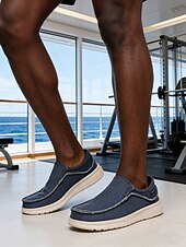 cheap Men-Men's Knit Slip-On Loafers – Lightweight Breathable Casual Shoes, Island &amp; Cruise, Travel &amp; Everyday Wear