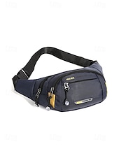 Χαμηλού Κόστους Ανδρικές τσάντες-Ανδρική τσάντα μέσης από νάιλον, πολύχρωμη τσάντα μέσης μεγάλης χωρητικότητας με πολλαπλές τσέπες, ρυθμιζόμενη ζώνη, τσάντα χιαστί στήθους για καθημερινή χρήση, πεζοπορία, υπαίθρια αθλήματα και ταξίδια