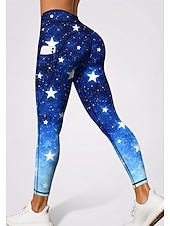 economico Leggings e collant da yoga-Giornata dell'indipendenza Giornata nazionale americana Giorno dell'Indipendenza americana Per donna Leggings casual Leggings da palestra Strato di base inferiore Tasche Bollo Patchwork Pilates