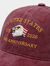  Cappello unisex 250° anniversario/indipendenza, berretto da baseball, portatile, traspirante, quotidiano, per esterni, strada, ricamo, bandiera