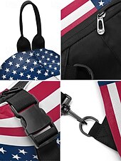  Pánský polyesterový náprsní batoh s velkou kapacitou a nastavitelným popruhem s vlajkou USA pro 250. výročí USA, Den nezávislosti, běžné nošení a outdoorové sporty