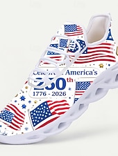  Teniși bărbătești pentru aniversarea a 250 de ani de la Statele Unite – pantofi respirabili din plasă, cu talpă flexibilă, ușori, perfecți pentru 4 iulie, festivaluri în aer liber, călătorii și ținute casual de zi cu zi