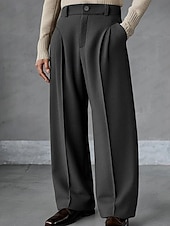 economico Pantaloni eleganti-Per uomo Pantaloni Pantaloni Eleganti Tasca Bottoni Semplice Comodità Traspirante Lunghezza intera All'aperto Abbigliamento casual alla moda Vacanza Moda Marrone Grigio scuro Inelastico