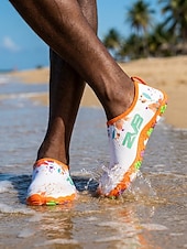 cheap Men-Men's Casual Water Activities Mesh Breathable Slip-on Blue Orange Summer