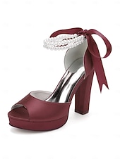 economico sposa-sandali con plateau color avorio bianco da donna - eleganti tacchi da sposa con cinturini di perle per matrimoni in chiesa