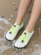 preiswerte Frauen-Schnelltrocknende Wasserschuhe für Damen – leichte, atmungsaktive Aqua-Strandschuhe mit verstellbarer elastischer Schnürung und rutschfester Sohle, barfußähnlicher Outdoor-Stil für Strand, Surfen,