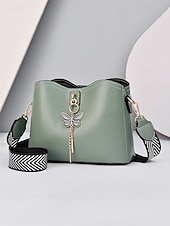 baratos Malas com Alça-Bolsa transversal feminina em couro sintético com alça ajustável, pingente de borboleta, bolsa casual chique multicolorida para uso diário, deslocamento para o trabalho e passeios de férias.