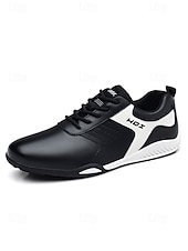 Χαμηλού Κόστους Ανδρες-Ανδρικά λευκά και μαύρα αθλητικά παπούτσια με αντίθεση, ελαφριά, μοντέρνα casual παπούτσια με κορδόνια για βραδιές σε θέρετρα, παραθαλάσσιες αποδράσεις, πάρτι δίπλα στην πισίνα, ταξίδια διακοπών, smart casual βραδινά σύνολα