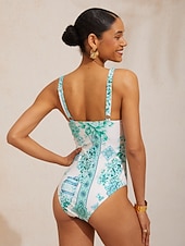 Недорогие дизайнерские купальники-цельный купальник Celadon Bloom Story Stretch