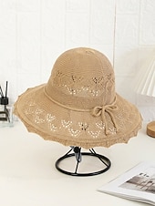 voordelige Dameshoeden-Opvouwbare zonnehoed voor dames, lichtgewicht polyester, boho-stijl, meerkleurig, ademend en opvouwbaar, perfect voor vakantie, reizen, strand en dagelijks gebruik.