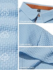  Per uomo Testurizzato Polo a Maglia Waffle Casuale Affari Classico Manica Corta Moda Moderno Tinta unica Asciugatura Rapida Bottoni Estate Primavera Vestibilità regolare Blu Nero Bianco Blu marino