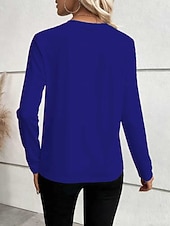 preiswerte Einfarbiges T-Shirt-Damen T Shirt T-Shirt Knöpfe Einfach Mode Stilvoll Klassisch Kurzarm Rundhalsausschnitt Normale Oberteile Täglich Ausgehen Wochenende Blau Schwarz Weiß Rote Grün Sommer Frühling Herbst