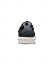 cheap Men-Men's White Canvas Slip-On Loafers with Adjustable Strap, Breathable and Lightweight, Best for Beach Vacation, Travel and Casual Outings