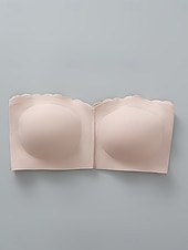 cheap Bras-Women's Sexy Lingerie Bra BacklessNightwearNylon Daily Home Outdoor Solid Colored Fashion Black Beige Summer Spring