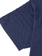 お買い得  カジュアルヘンリーTシャツ-男性用 ヘンリーシャツ Tシャツ 半袖 パッチワーク ファッション デザイナー カジュアル フリル ボタン ヘンリー カジュアル 日常 アウトドア 夏 春 オールシーズン ロイヤルブルー ヘンリーTシャツ