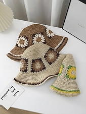 preiswerte Urlaubszubehör-Gewebter Damen-Sonnenhut im Boho-Stil, mehrfarbig, faltbar, perfekt für Strand- und Resorturlaube sowie als lässiger Alltagsbegleiter