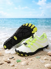 preiswerte Frauen-Schnelltrocknende Wasserschuhe für Damen – leichte, atmungsaktive Aqua-Strandschuhe mit verstellbarer elastischer Schnürung und rutschfester Sohle, barfußähnlicher Outdoor-Stil für Strand, Surfen,