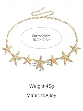 preiswerte Damengürtel-Boho-Taillenkette mit Seesternmotiv für Damen, Gold- und Silberlegierung, verstellbarer Strandgürtel, perfekt für den Alltag und den Urlaub