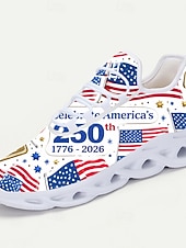  Teniși bărbătești pentru aniversarea a 250 de ani de la Statele Unite – pantofi respirabili din plasă, cu talpă flexibilă, ușori, perfecți pentru 4 iulie, festivaluri în aer liber, călătorii și ținute casual de zi cu zi