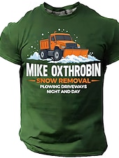  Men's MIKE OXTHROBIN Snow Removal Funny Adult Humor Naughty Pun Graphic T-Shirt Plowing Driveways Night and Day Gag Gift Casual Wear Designer Clothing Apparel S M L XL XXL XXXL