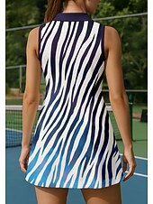 levne Dámské šaty-Dámské Spád Zebra Sportovní šaty Tenisové polo šaty Bez rukávů Čtvrtletní zip Elastický Ter Emen Prodyšné Volejbal Tenis Golf Límeček Přehnutý Šaty Modrá Oblečení na tenis