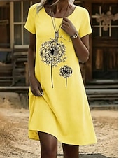  Γυναικεία Μίνι φόρεμα Καθημερινό φόρεμα Κοντομάνικο φόρεμα Floral φόρεμα Μοντέρνα Καθημερινά ΕΞΩΤΕΡΙΚΟΥ ΧΩΡΟΥ Διακοπές Κανονικό Γραφική Γεωμετρικό Κοντομάνικο Στρογγυλή Ψηλή Λαιμόκοψη