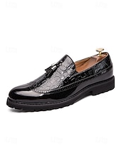 cheap Men-Men's Black and White Tassel Loafers Two-Tone Slip-On Dress Shoes for Weddings, Cocktail Parties, Resort Evenings, Banquets, Prom, Fashion Formal Occasion Wear