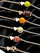 cheap Accessories-Women's Soccer Ball Pendant Necklace Bracelet Set Alloy Fan Jewelry in Multiple Ball Styles for Soccer Matches, Sports Fans, Casual Daily Wear &amp; Travel Vacation