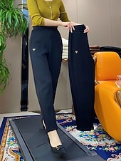 cheap Pants-Women's Chinos Harem Pants Vacation Streetwear Casual Ankle-Length Medium Waist Plain Pocket Elastic Waist Comfy Comfort Breathable Micro-elastic Daily Outdoor Streetwear Black White Summer Spring