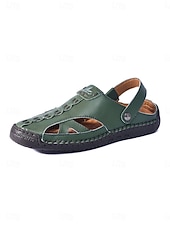 economico Zoccoli e pianelle da donna-Sandali da donna gialli per esterni: comode scarpe estive traspiranti in pelle antimicrobica, ideali per passeggiate, vacanze, giardino e per l'uso quotidiano.