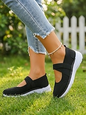 cheap Women's Sneakers-Women's Pink Mary Jane Sneakers – Breathable Lightweight Mesh Slip-On Sport Shoes for Walking, Casual Wear, Travel and Daily Activities