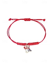 cheap Accessories-Unisex Alloy &amp; Polyester Adjustable USA Flag Bracelet, Multi-Color Patriotic Charm Rope Bracelet for America 250th Anniversary, Independence Day, Casual Wear, Travel and Vacation Styling