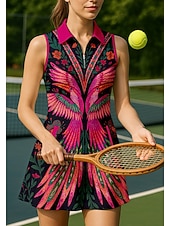 levne Dámské šaty-Dámské Cikánský Sportovní šaty Tenisové polo šaty Bez rukávů Čtvrtletní zip Elastický Ter Emen Prodyšné Volejbal Tenis Golf Přehnutý Šaty Růžová Oblečení na tenis