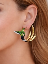 halpa Naisten korvakoru-naisten kolibri-korvakorut, metalliseosmateriaali, boho-tyyli, värikäs emalikuvio, kevyet ja ainutlaatuiset, täydelliset lomalle, matkoille ja rentoon arkikäyttöön