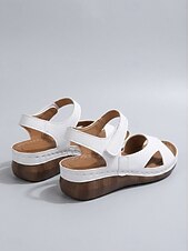 preiswerte Komfortsandalen-Offene Klettsandalen für Damen – lässige, bequeme Keilsandalen für den Sommer zum Gehen und Reisen
