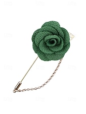 abordables Boda ACC-Pin de solapa con flor de poliéster elegante para hombre: múltiples opciones de color, elegante y moderno, perfecto para bodas y fiestas.