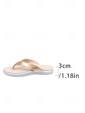 abordables Femmes-Tongs dorées pour femmes - sandales de marche orthopédiques confortables avec semelle sport rembourrée, idéales pour les vacances à la plage et les voyages d'été. &amp;confort balnéaire toute la journée