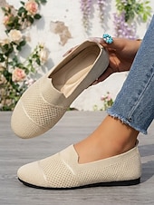 halpa Naisten matalakantaiset kengät-naisten vaaleansiniset hengittävät neulotut slip-on-kengät, kevyet vapaa-ajan kengät työhön, matkoille, shoppailuun &amp;arjen mukavuus