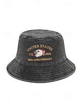  Мужская хлопковая панама с вышитым орлом, разноцветная патриотическая шляпа в честь 250-летия независимости США, для повседневной носки, путешествий, отдыха и фестивалей на открытом воздухе.
