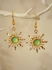 billiga Semestertillbehör-Bohemiska örhängen med solhänge för kvinnor – legeringsmaterial, flera färgalternativ, perfekta för vardagskläder och strandsemesterstil